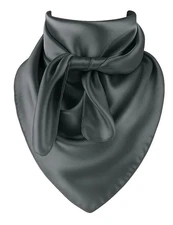 Dark Gray Wild Rag Large Scarf 35x35" Satin Western Accessory Cowgirl or Cowboy