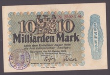 Saulgau, organ urzędowy; 10 miliardów marek z 20 października 1923 r.