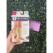 Truform Leg Health Below Knee Compression Stockings Open Toe Medium 30-40 mmHg