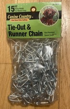 15 foot Canine Country heavy weight medium dog tie out and runner chain