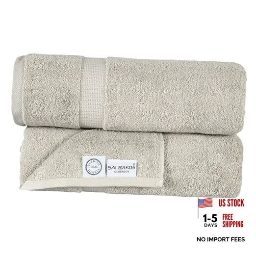 2-Piece 100% Turkish Cotton Extra Large Bath Towel 35x70 2 Bath Sheets Stone