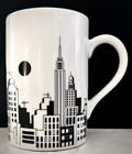Vintage Botticelli Design NYC Skyline Mugs Set Day & Night Black White Ceramic — photo 8