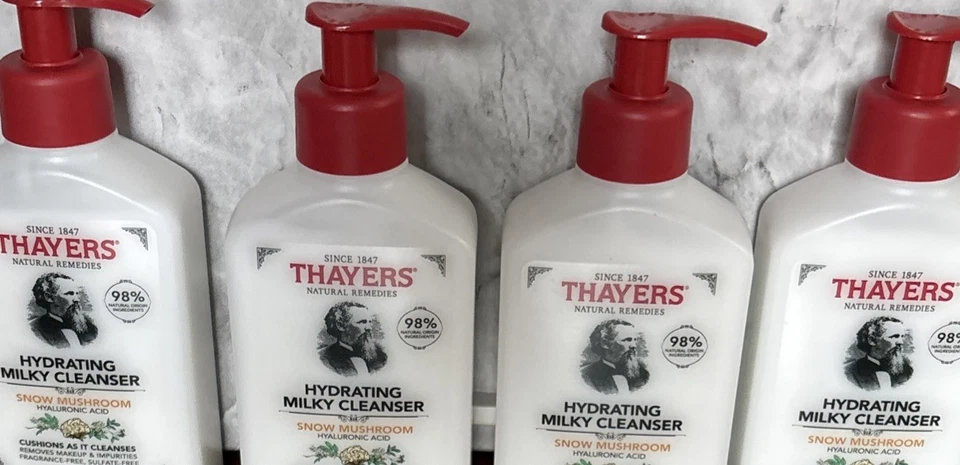 (4) Limpiador facial hidratante lechoso THAYERS con lavado con ácido hialurónico para hongos de nieve Foto 4 de 4