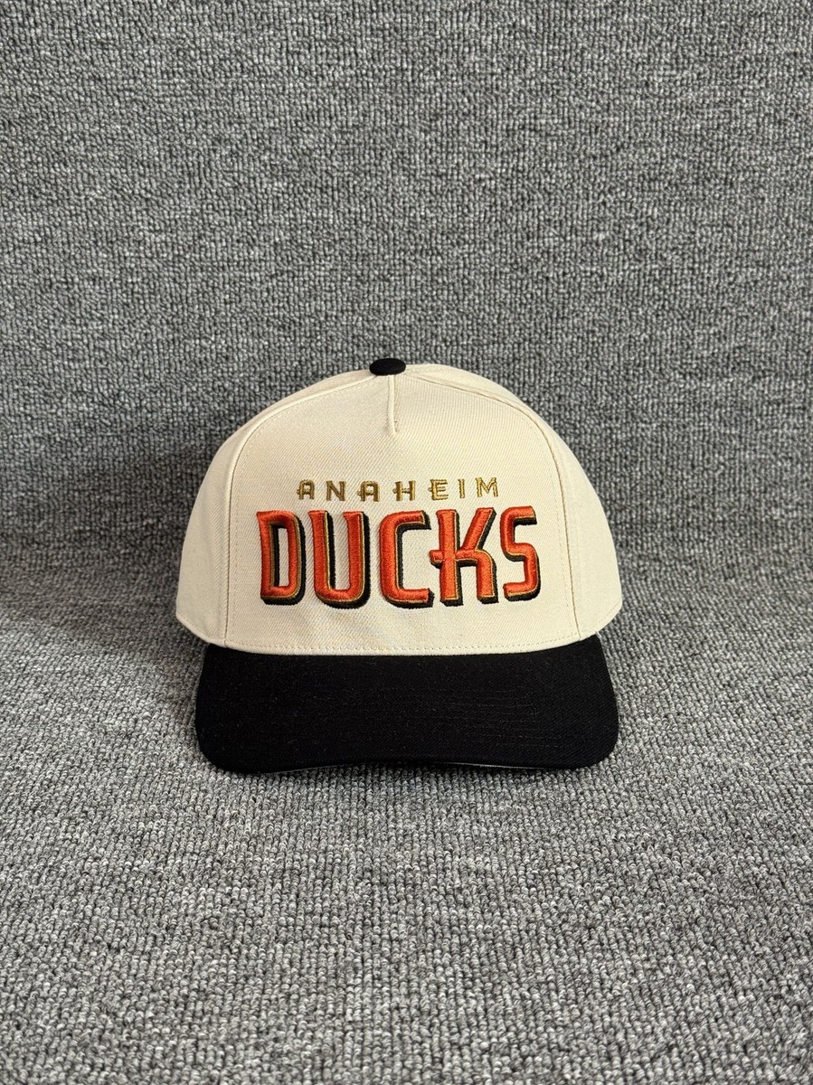 Mitchell & Ness Anaheim Ducks NHL Snapback Hat Cream Black Orange