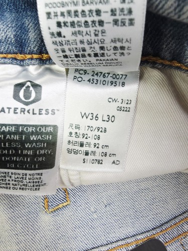 Jeans Levis Premium Taglia 36X30 Uomo 551Z 1961 Relaxed Dritto Blu Denim Nuovi con etichette - Foto 7 di 14