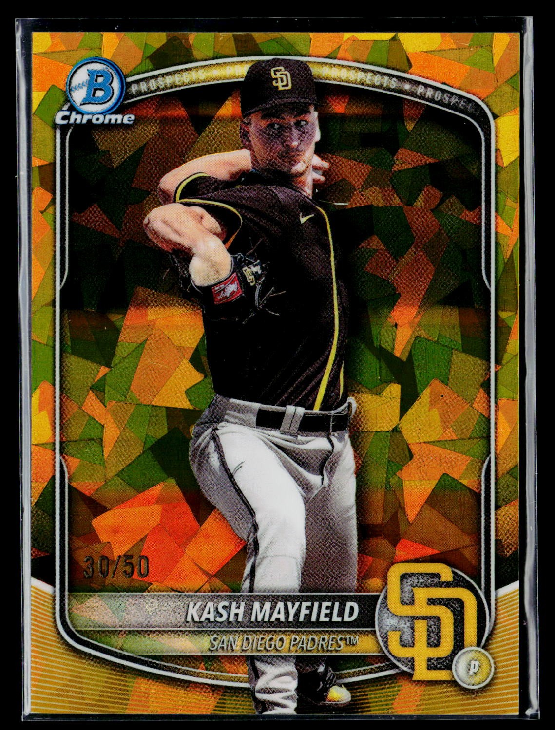 Kash Mayfield 2025 Bowman Draft Sapphire Edition #BDC-95 Gold Sapphire #/50