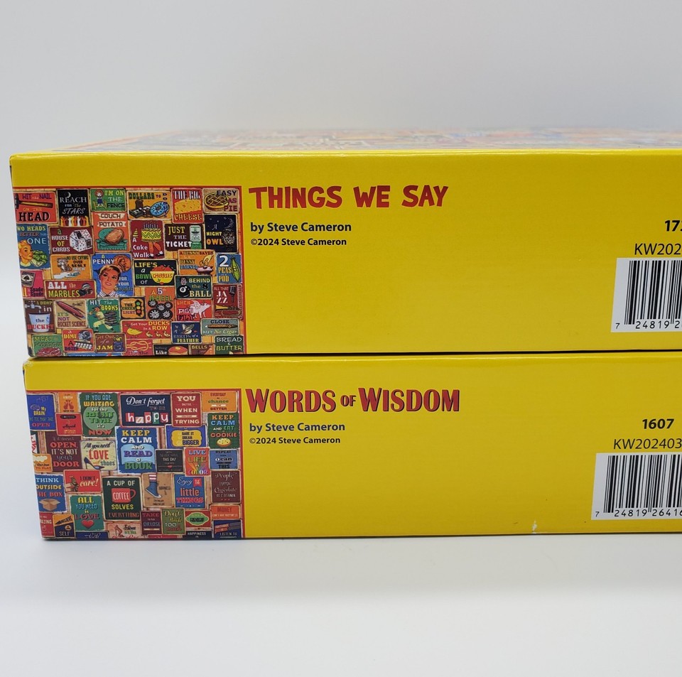 2 white mountain 1000 piece puzzles words of wisdom things we say ebay