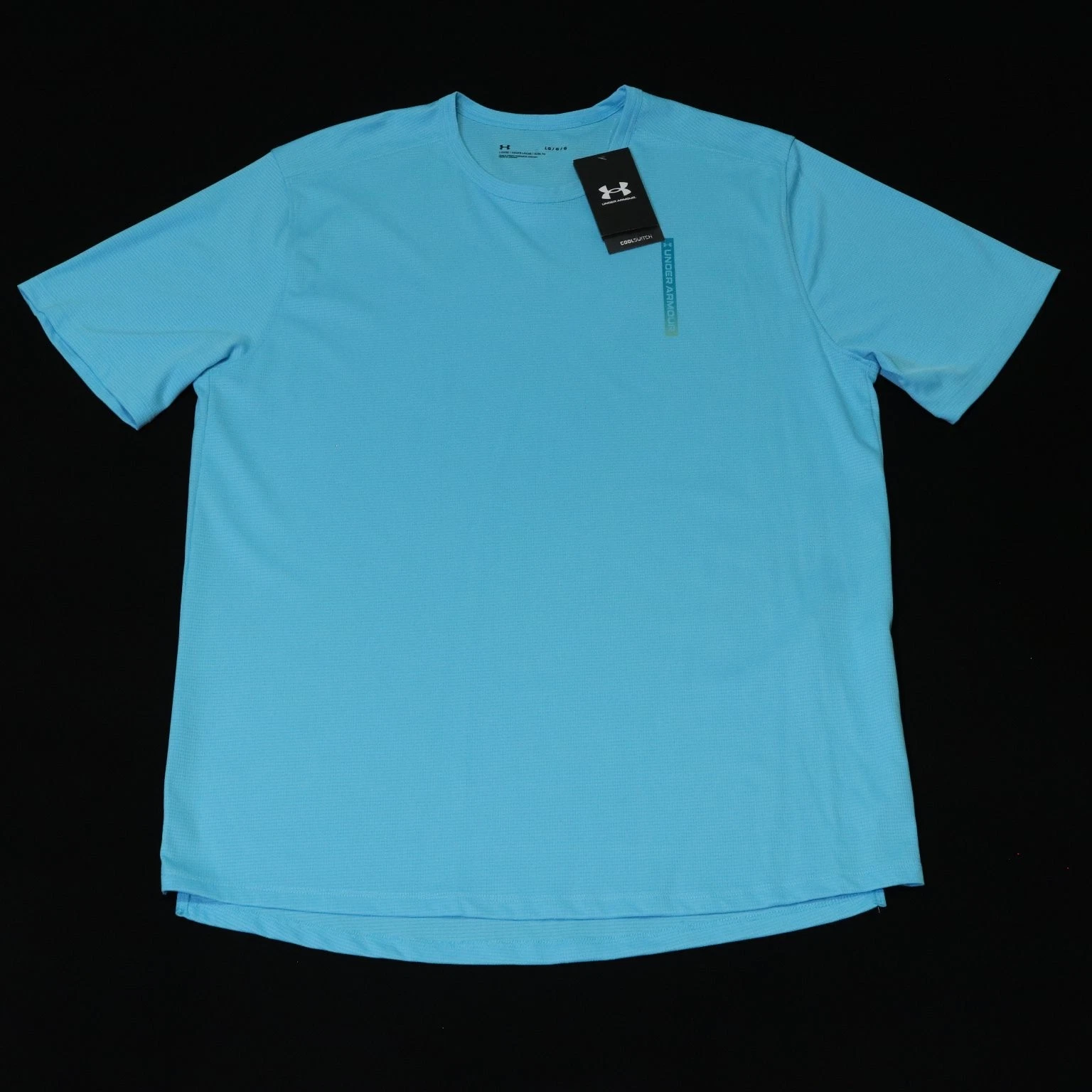 Under Armour Activewear Top Men's L Light Blue CoolSwitch Polyester Loose Fit