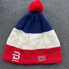 Bjorn Daehlie Podium Ski Cap Beanie Hat OS Biathlon Cross Country Norway Flag