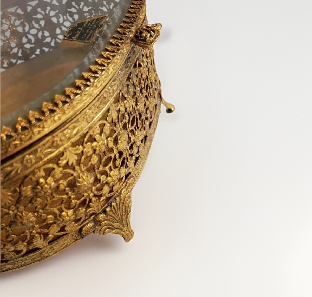 メゾンドリーファー　アクセサリーケース　美品 Vintage Jewelry Case Mele Black Hard Snap Case Red Velvet