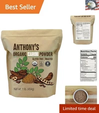 Rich Flavor Organic Carob Powder, 1 lb - Ideal Cocoa Substitute & Gluten Free