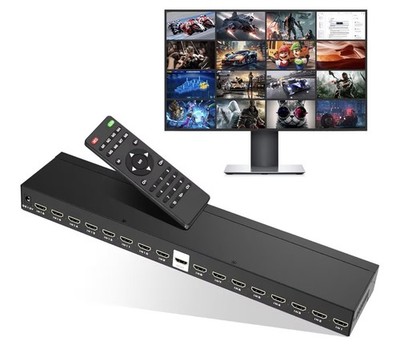 MT-VIKI 4K HDMI Multi-Viewer 16x1 Switch 16 In 1 Out w/ Remote