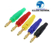 ✨5X Bananenstecker 4Mm. BüChenstecker 4Mm, Schraubbar Mit Querloch, 5Farben✨