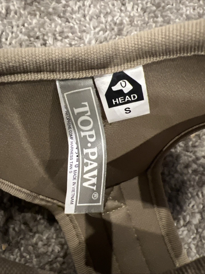 Top Paw® 氯丁橡胶舒适狗背带棕褐色 ~ S 码 — 第 4/4 张图片