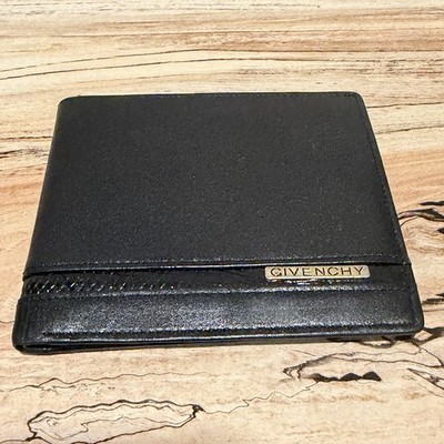 Givenchy Black Leather Billfold Wallet  Italy New
