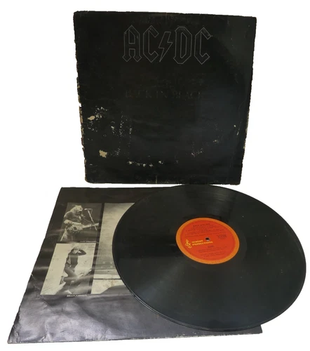VINTAGE ACDC BACK IN BLACK 1980 ALBERT PRODUCTIONS RECORD VINYL LP - COVER A/F