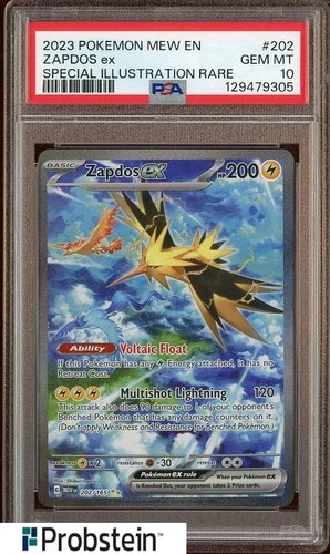 2023 Pokemon MEW EN Special Illustration Rare #202 Zapdos ex PSA 10 GEM MINT