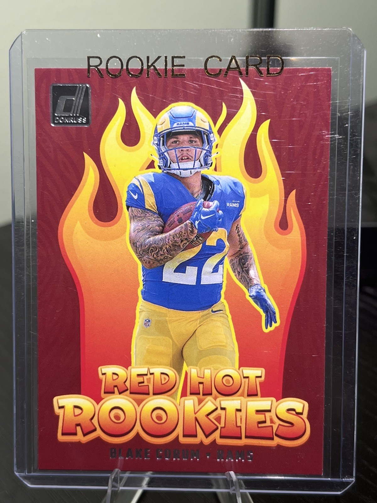 2024 Panini Donruss Blake Corum (RC) Red Hot Rookies #RHR-BCM Los Angeles Rams
