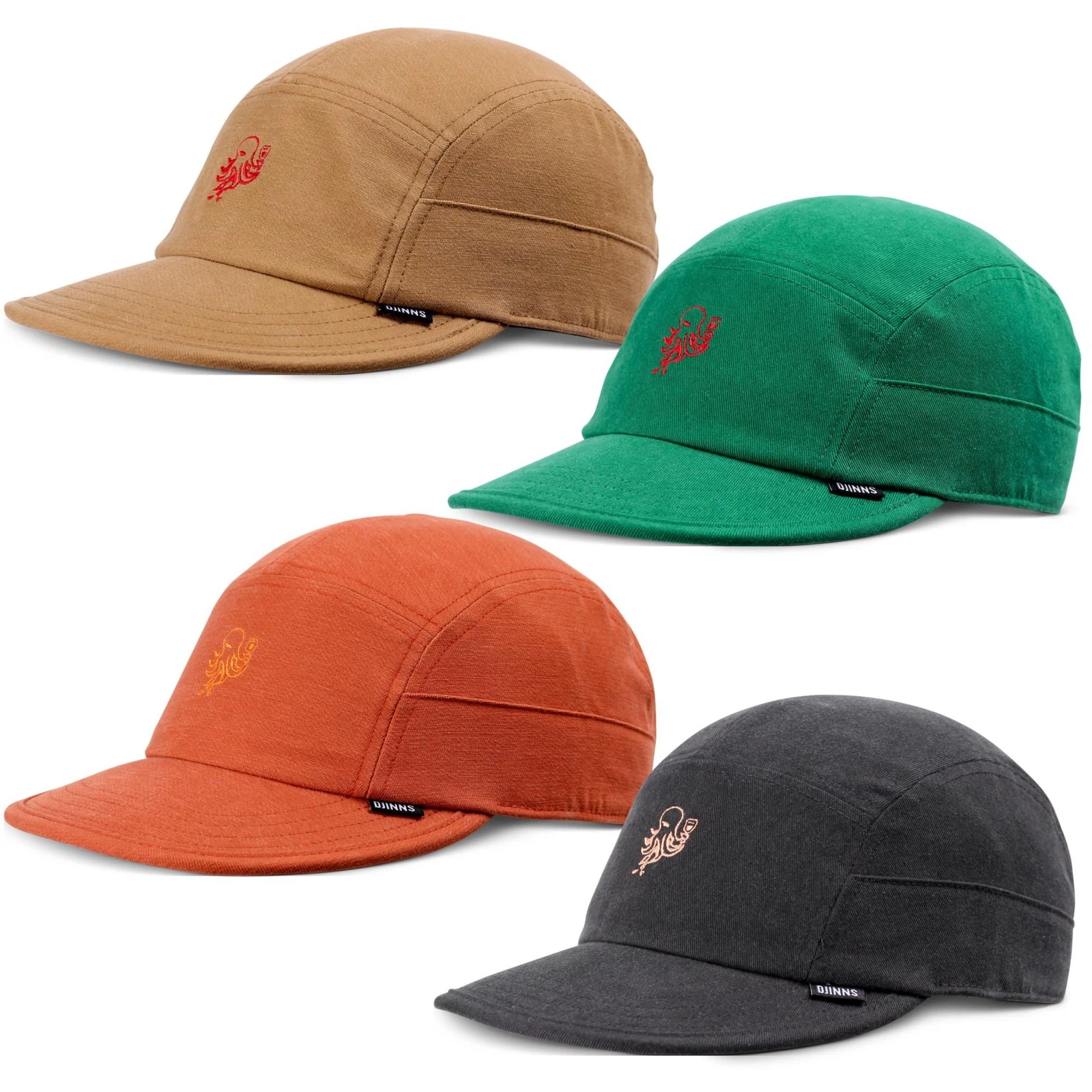 Djinns 5 Panel Cap Soft Fc Washed Twill Basecap Kappe Kraken Stickerei Webgurt