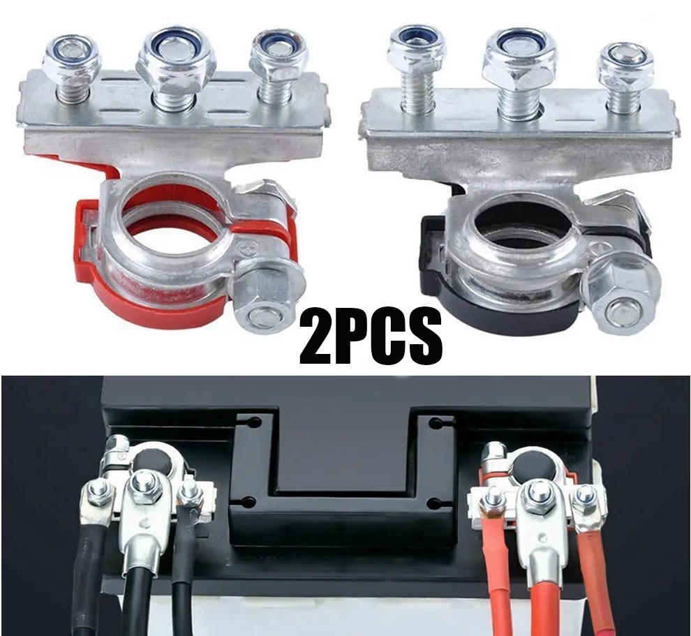 (USA)1Pair Automotive Car Top Post Battery Terminals Wire Cable Connectors Clamp