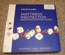 Protect A Bed Mattress Protector Twin XL. Cotton Terry Fitted Waterproof Sheet