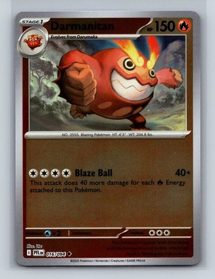 DARMANITAN 016/094 UC PHANTASMAL FLAMES POKEMON REVERSE HOLO NM