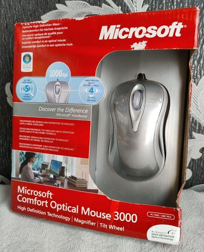 Microsoft Wireless Optical Mouse 3000 boxed sealed PC Mac USB Grey