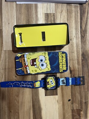 SpongeBob Digital Wristwatch 2004 Burger King Toy With Tin