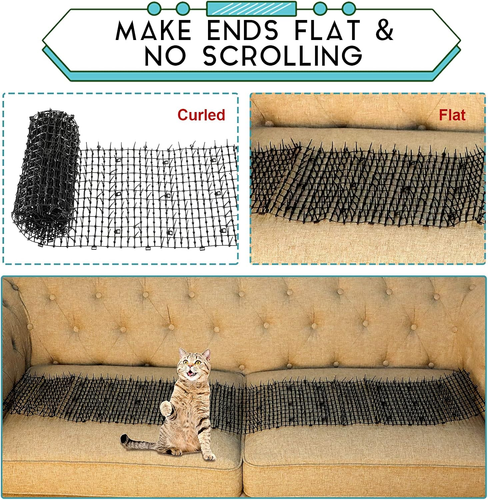 79 X 12 Inch/1 Roll Cat Spikes Keep Dog off Couch Cat Deterrent Mat Strips Spike - Picture 2 of 7