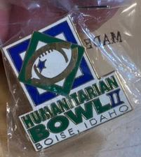 Humanitarian Bowl II America's Heroes Tie Lapel Pin 1.25"  Boise Idaho Football