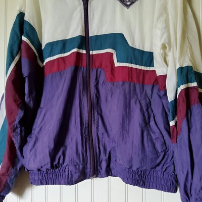 Vintage Pony Jacket White Purple Zip Up Unisex Adult Sz. XL