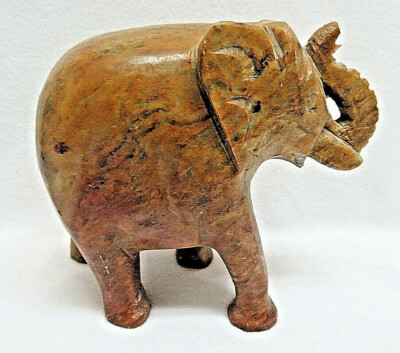 Carved Marble Elephant Statue / Figurine