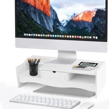 Monitor Riser Shelf- Space-Saving Desktop Stand for Computer&Laptop Organization