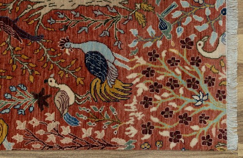 8X10 Red Hand-Knotted Bird Pattern Oushak Wool Rug I FREE SHIPPING I 241 - Picture 12 of 20