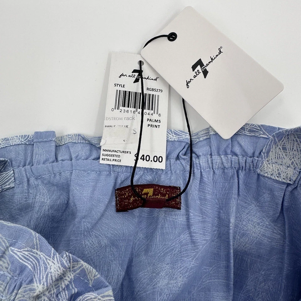 Top 7 For All Mankind Juvenil Niña NUEVO Pequeño Azul Sin Mangas Tropical Volantes Foto 4 de 4