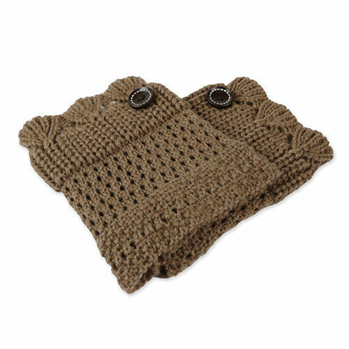 2 Pcs Boot Cuffs Short Socks Top Winter Warm Crochet Knit High Knee Leg Warmers - Picture 17 of 19