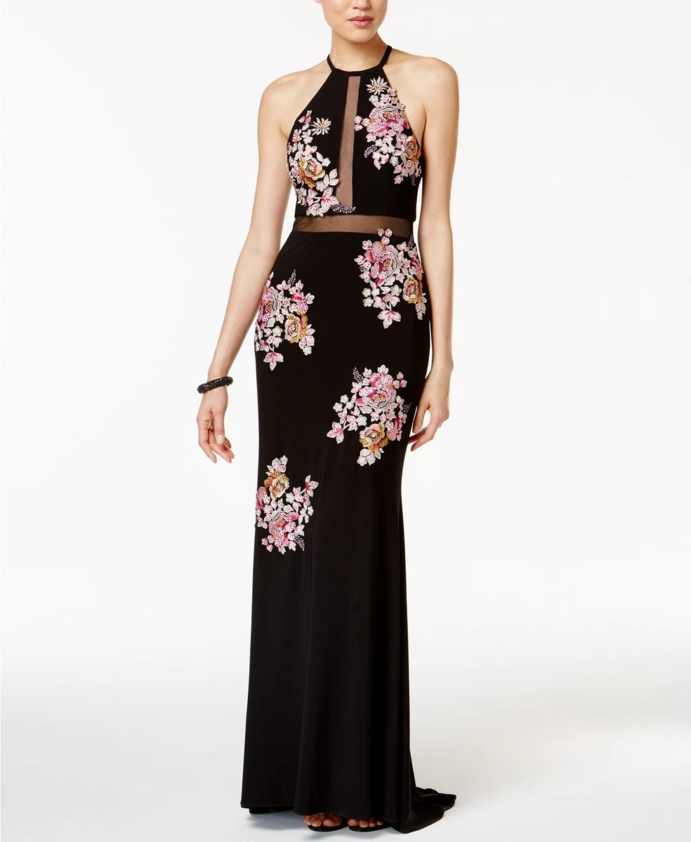 Xscape open back hotsell embellished evening dress