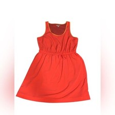 GAP Scoop Neck Stretch Waist Orange Fit & Flare Dress Women's Size Large