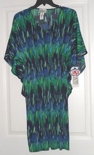 ***BETHANY DRESS SIZE L STRETCH BLUE GREEN MADE IN USA NWT