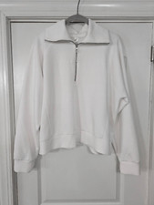 Spanx AirEssentials 1/2 Zip Sweatshirt women's 1X white boxy oversized layering