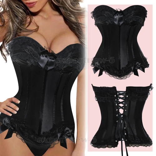 Bustier Corsé Top Mujeres Sobre Busto Con Cordones Cintura Deshuesada Entrenador Lencería Burlesca - Imagen 12 de 32