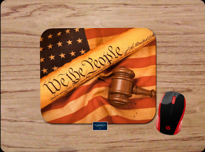 WE THE PEOPLE AMERICAN FLAG PATRIOTIC CUSTOM NON-SLIP MOUSE PAD DESK MAT GIFT