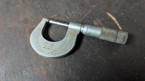 The Lufkin Rule Co. No. 2611 Micrometer 0 To 1.0" Round Anvil (Made in USA) USED