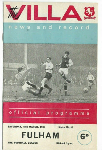 Aston Villa Home Team Division 1 Home Team Football League Fixtures