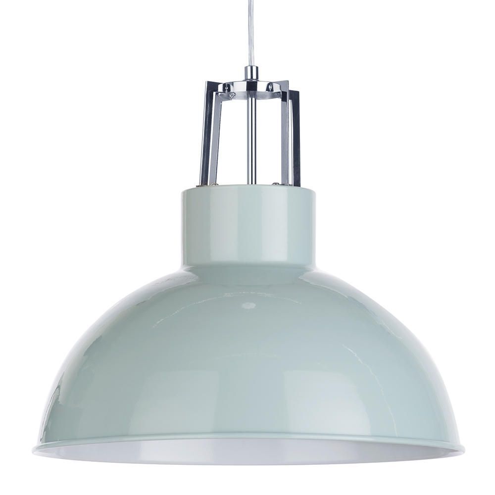Litecraft Ceiling Pendant 1 Light With Industrial Shade - Duck Egg Clearance