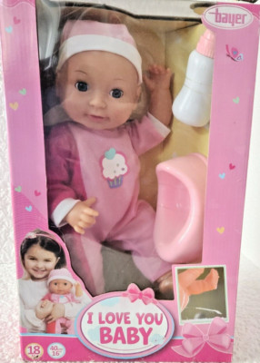 Bayer Puppe   I Love You Baby 38 cm mit Trink- und Nässefunktion