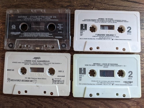 Anthrax Loose Cassette Tape Lot 4 Armed I'm the Man Killer B's Free Shipping - Picture 2 of 3