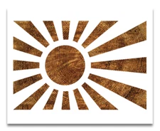 Rising Sun Japan Stencil - Reusable Color, Draw, Paint Custom Stencil Art