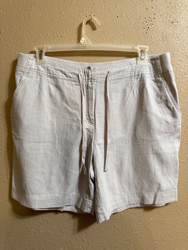 J. JILL LINEN RAYON SHORTS SZ 16 NATURAL 7 1/2 IN INSEAM