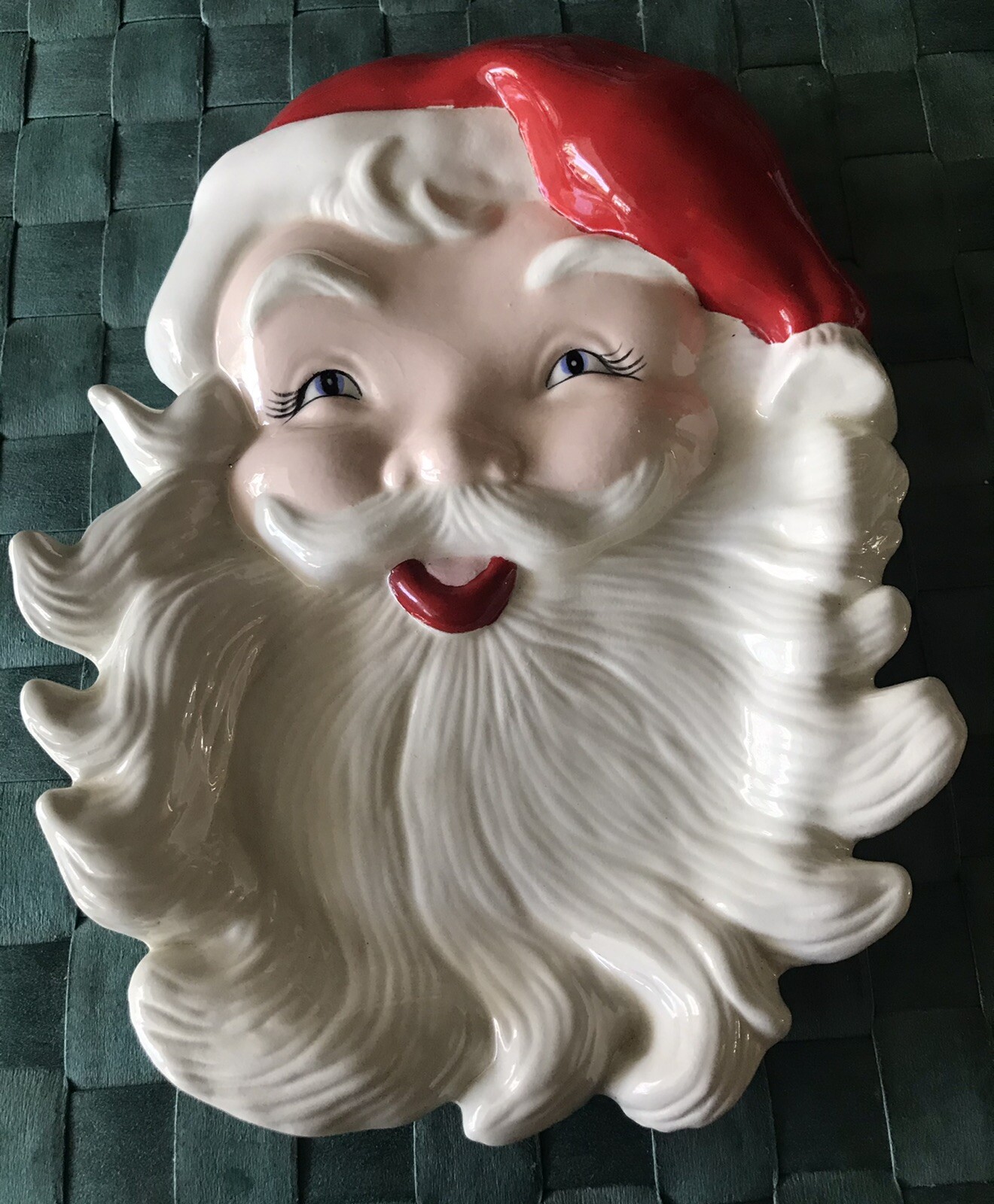 Vintage Cramer mold Christmas Santa face Wall Decor, Spoon Rest Or